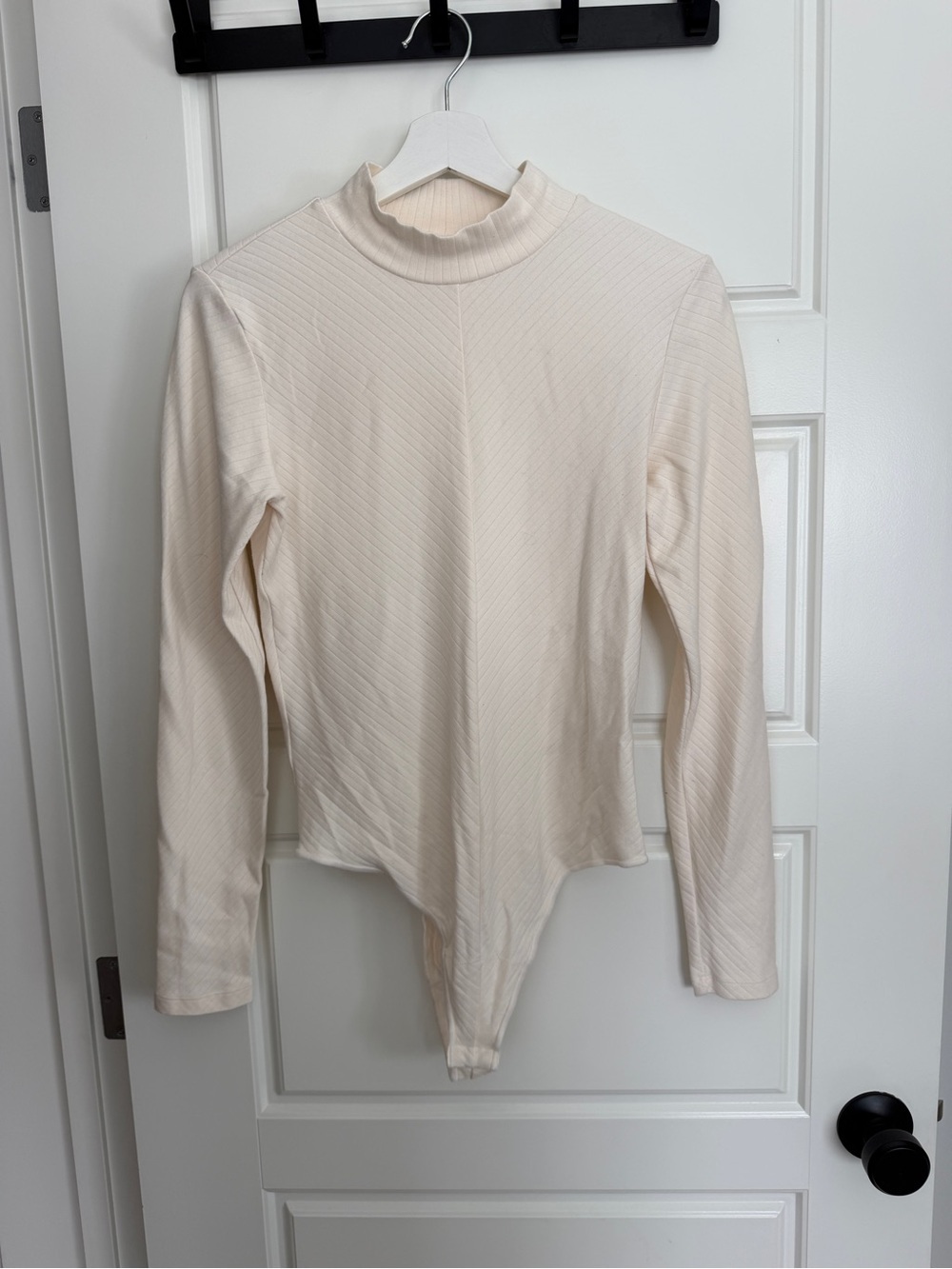 knix Papaya Mock Neck White / Cream Long-Sleeve Bodysuit - Picture 2 of 6